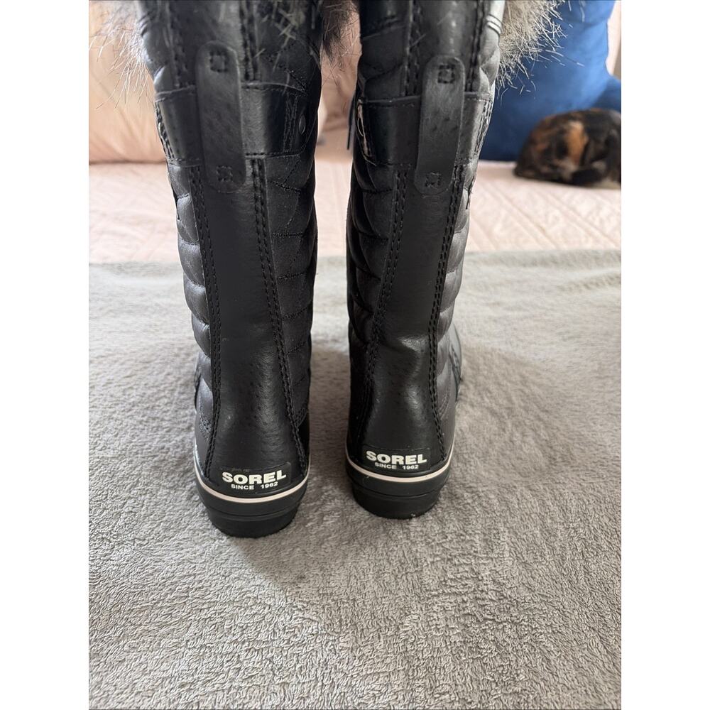 Sorel Womens Tofino 2 Fur Waterproof Tall Lace Insulated Boots 7.5 Black Winter - Picture 7 of 12